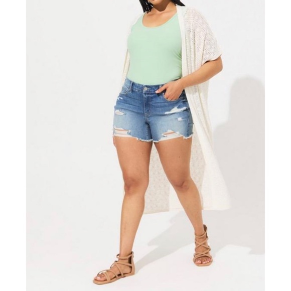 🆕Crochet Duster Short Sleeve Tie Waist Sweater 1 1X 14 16 2 2X 18 20 NWT Torrid - Picture 3 of 6